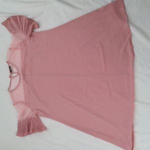 Mauve bell pleated sleeve swing dress 2XL